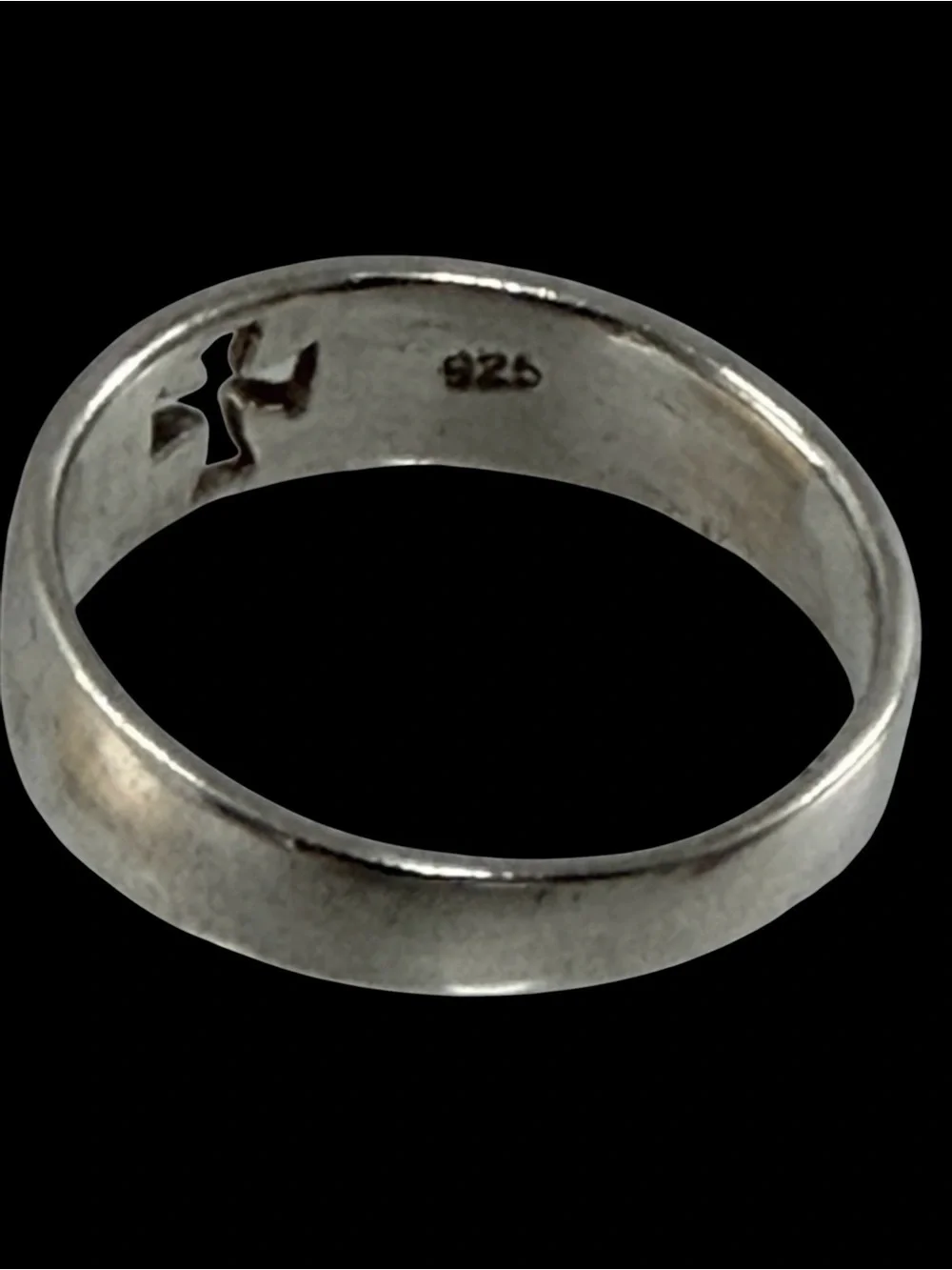 Vintage Sterling Silver 925 Cutout Cross Band Ring Size 7 Christian Jesus 7mm